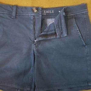 American Eagle Twill Mid-Rise Midi Shorts